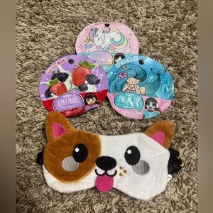 Sleep mask and 3 sheet face masks bundle NWT